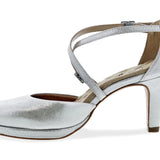 ROS HOMMERSON PAMMY WOMEN'S PLATFORM HEELS SANDAL IN SILVER - TLW Shoes