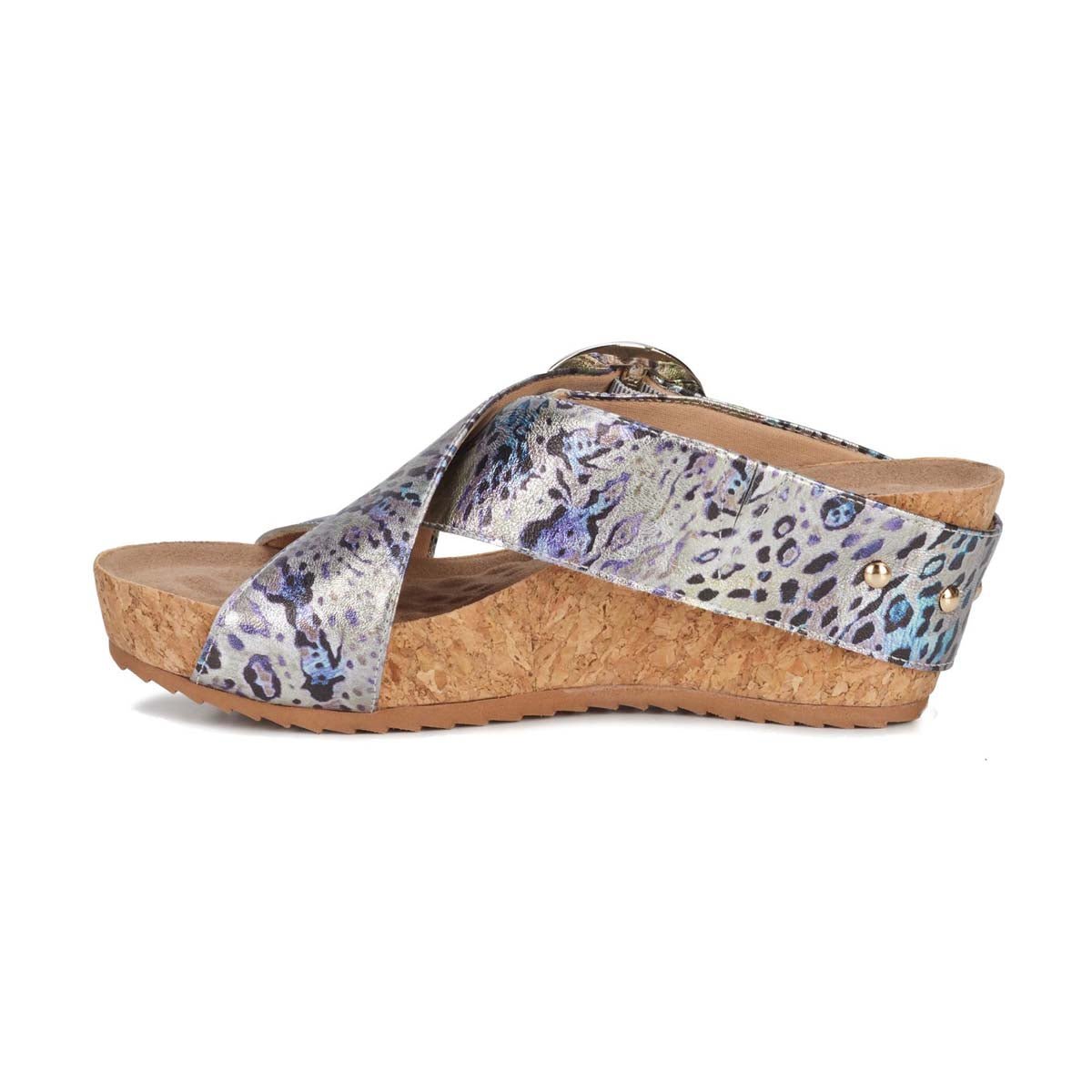 ROS HOMMERSON TABITHA II WOMEN'S PLATFORM WEDGE SANDAL IN BLUE MULTI - TLW Shoes