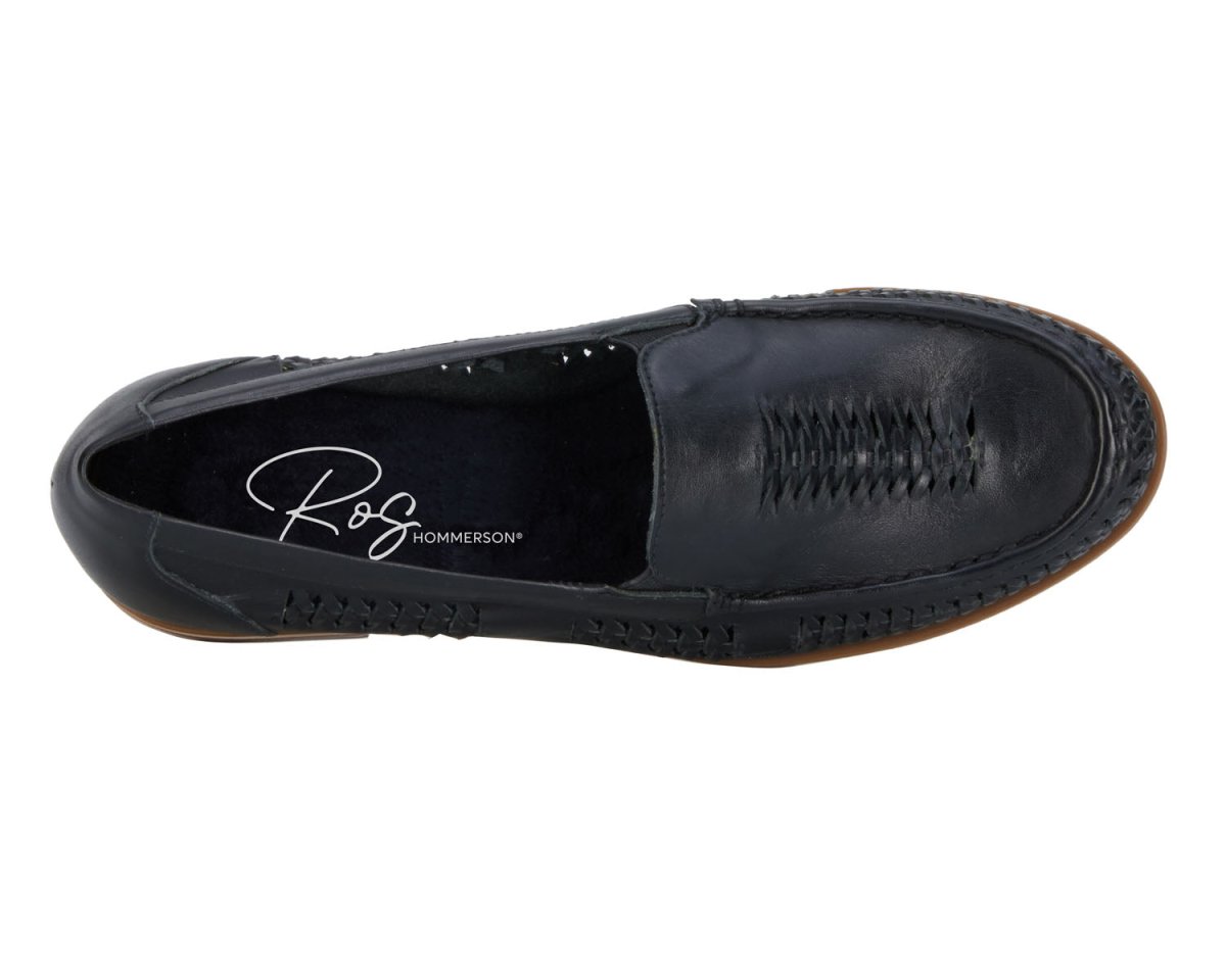 ROS HOMMERSON WENDY WOMEN SLIP-ON SHOES IN BLACK NAPPA LEATHER - TLW Shoes