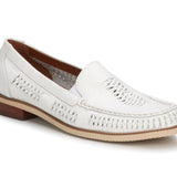 ROS HOMMERSON WENDY WOMEN SLIP-ON SHOES IN WHITE NAPA LEATHER - TLW Shoes
