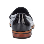 ROS HOMMERSON WINNIE II WOMEN'S PENNY-LOAFER SLIP-ON SHOE IN BLACK CROC PAT - TLW Shoes