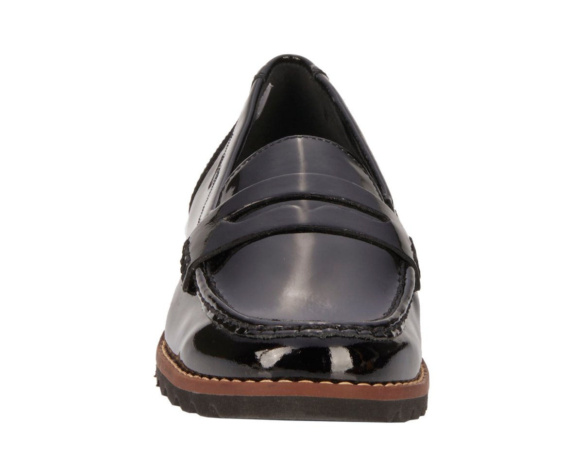 ROS HOMMERSON WINNIE II WOMEN'S PENNY-LOAFER SLIP-ON SHOE IN BLACK PAT - TLW Shoes