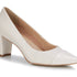 ROS HOMMERSON STEVIE WOMEN'S BLOCK HEEL PUMP SHOES IN IVORY - TLW Shoes
