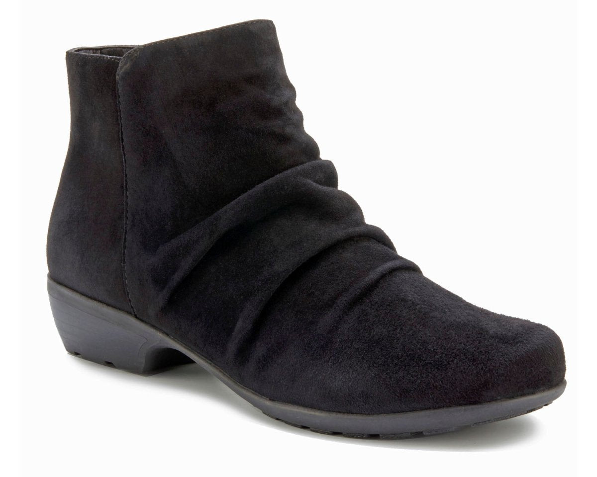 ROS HOMMERSON ESME WOMEN'S INSIDE ZIPPER ANKLE BOOTIES IN BLACK SUEDE - TLW Shoes