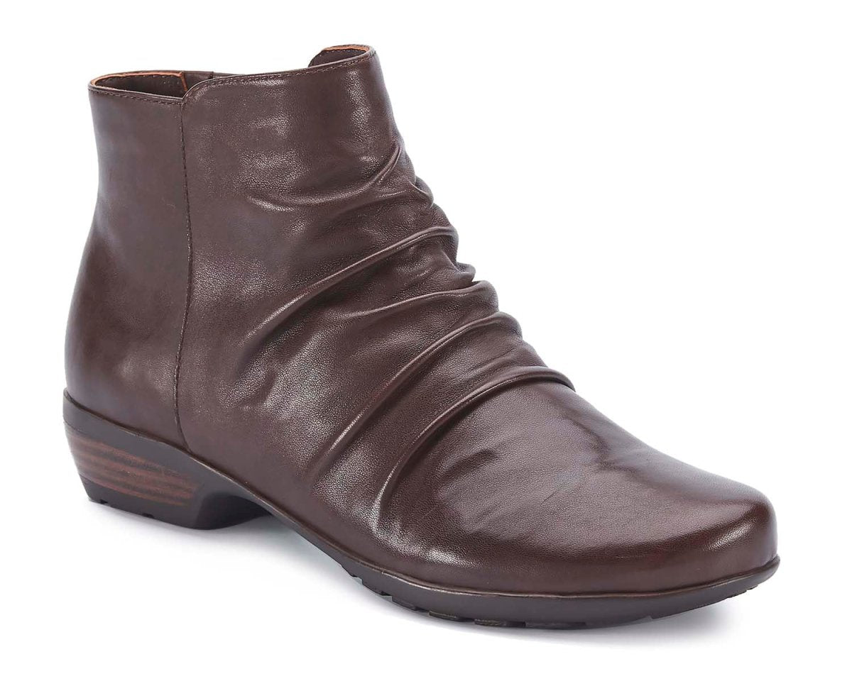 ROS HOMMERSON ESME WOMEN'S INSIDE ZIPPER ANKLE BOOTIES IN BROWN - TLW Shoes
