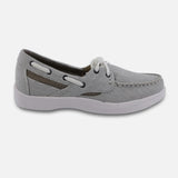 APEX A2210W PETALS SYDNEY CANVAS WOMEN'S BOAT SHOES IN GREY - TLW Shoes