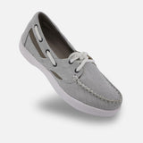 APEX A2210W PETALS SYDNEY CANVAS WOMEN'S BOAT SHOES IN GREY - TLW Shoes