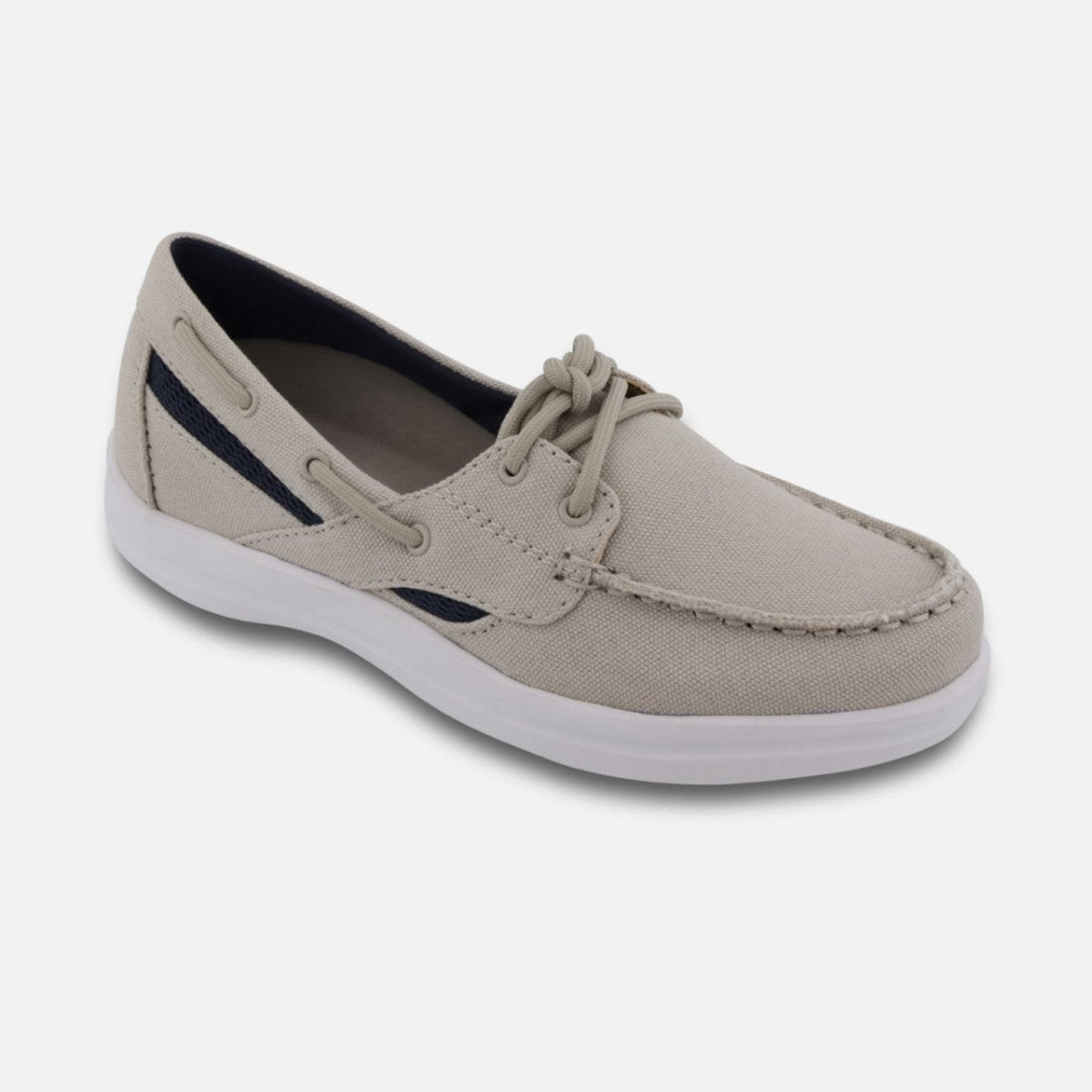 APEX A2220W PETALS SYDNEY CANVAS WOMEN'S BOAT SHOES IN TAN - TLW Shoes