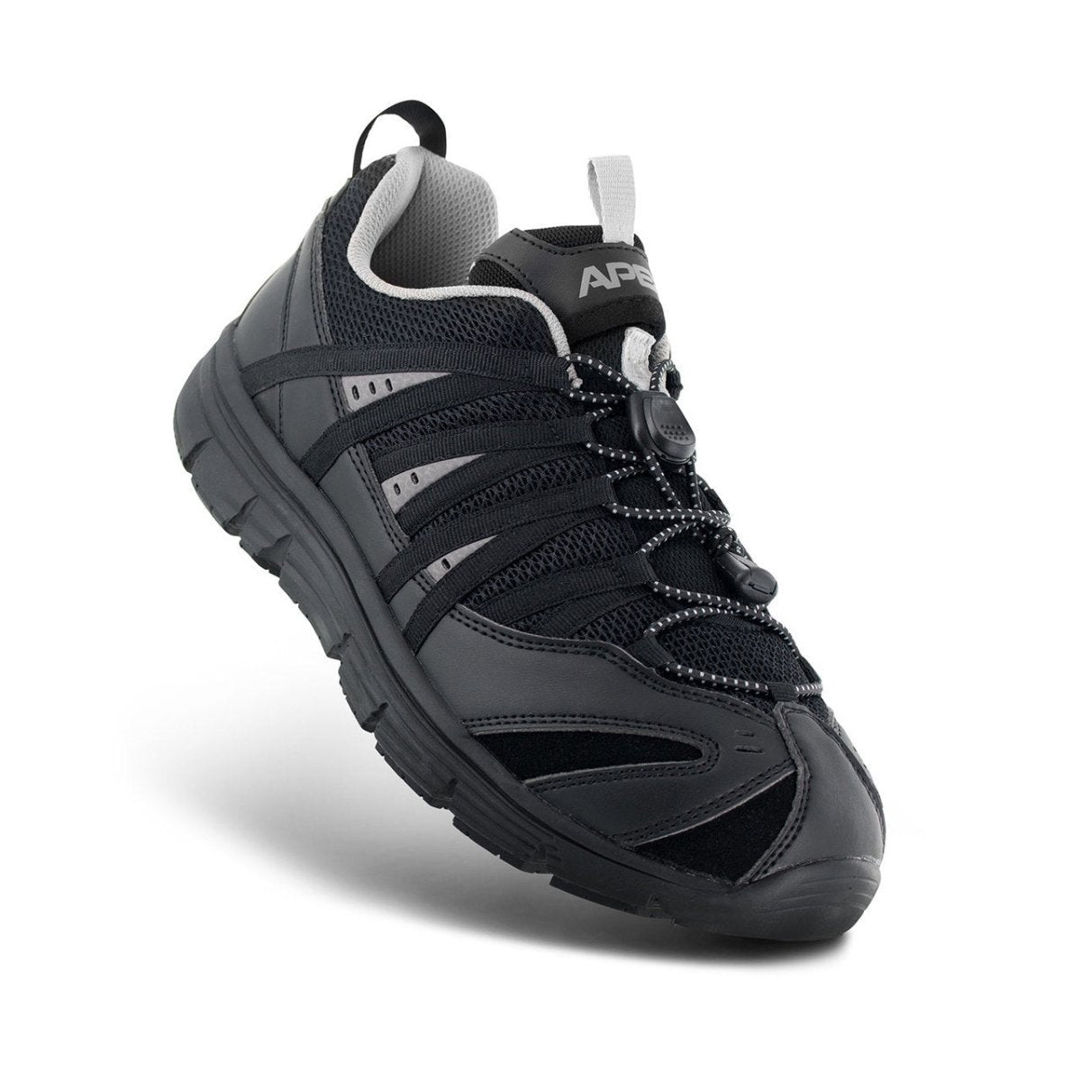 APEX A5000M BUNGEE LACE ATHLETIC MEN'S ACTIVE SHOE IN BLACK - TLW Shoes