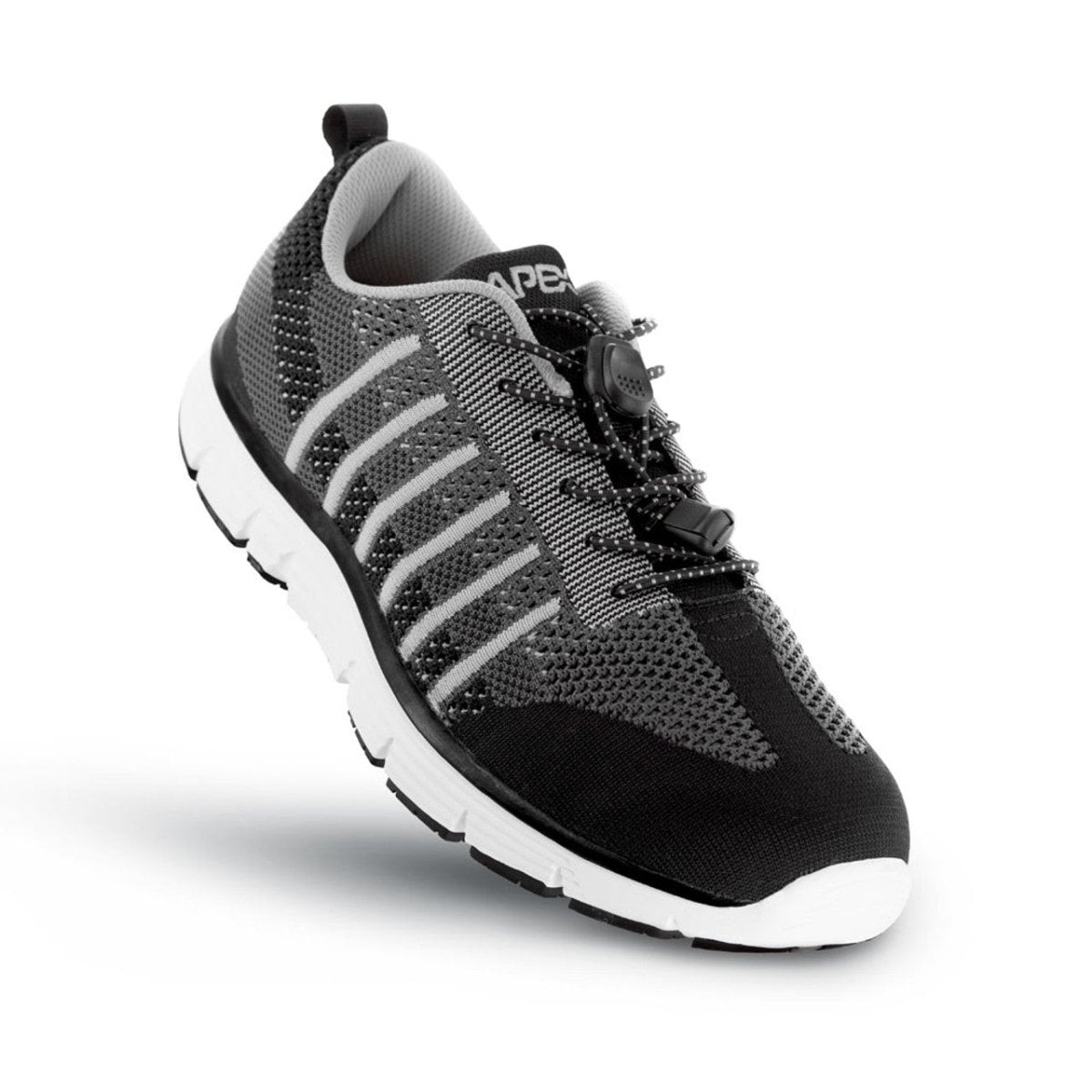 Apex A7000m Bolt Knit Lace Up Men's Active Shoe In Black/grey - TLW Shoes