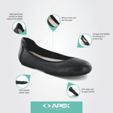 APEX BF100W BALLET FLAT WOMEN'S CASUAL SHOE IN BLACK - TLW Shoes