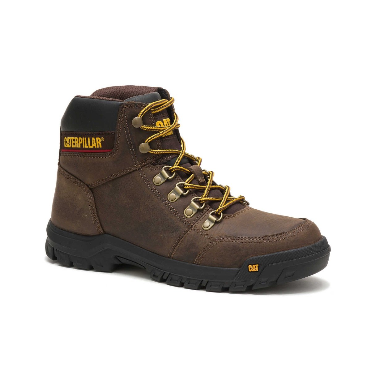 Caterpillar Outline Soft Toe Men's Work Boot (p74087) In Seal Brown - TLW Shoes
