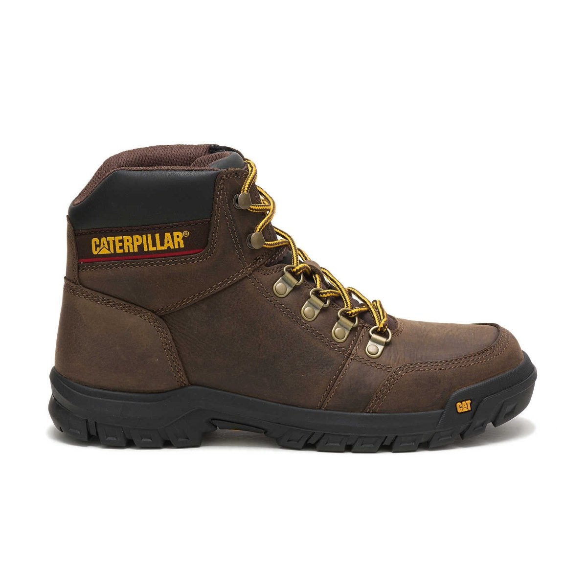 Caterpillar Outline Soft Toe Men's Work Boot (p74087) In Seal Brown - TLW Shoes