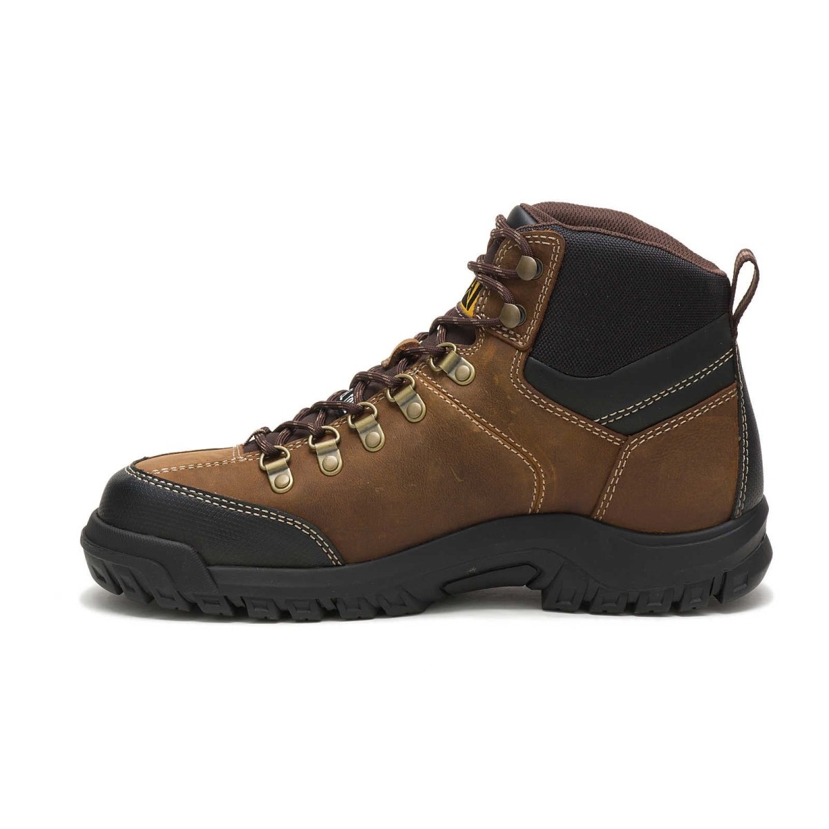 CATERPILLAR THRESHOLD WATERPROOF STEEL TOE MEN'S WORK BOOT (P90935) IN REAL BROWN - TLW Shoes
