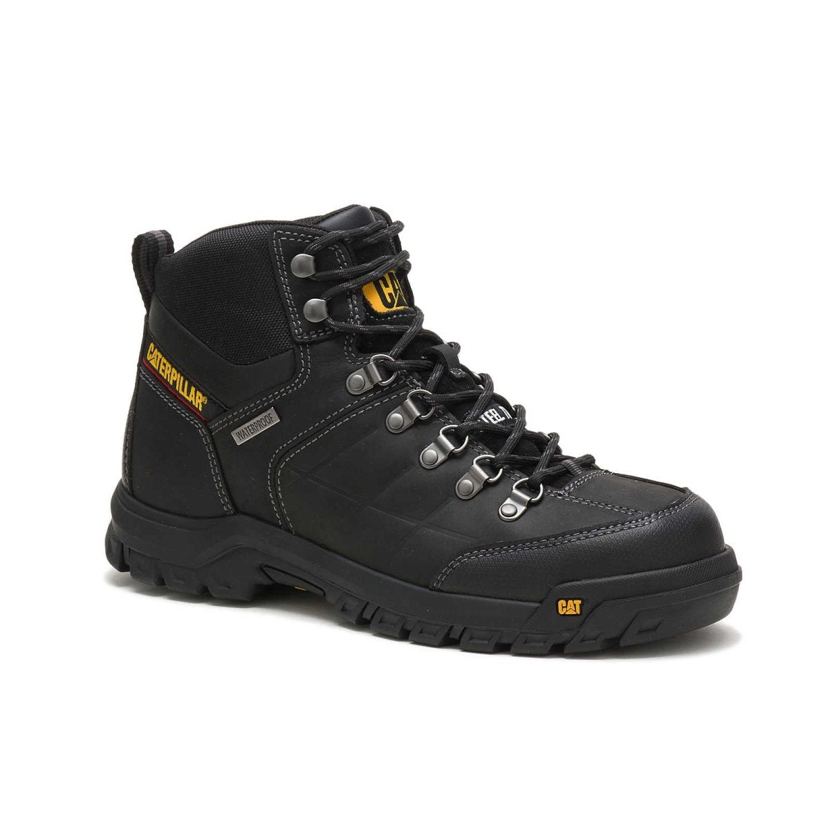 Caterpillar Threshold Waterproof Steel Toe Men's Work Boot (p90936) In Black - TLW Shoes