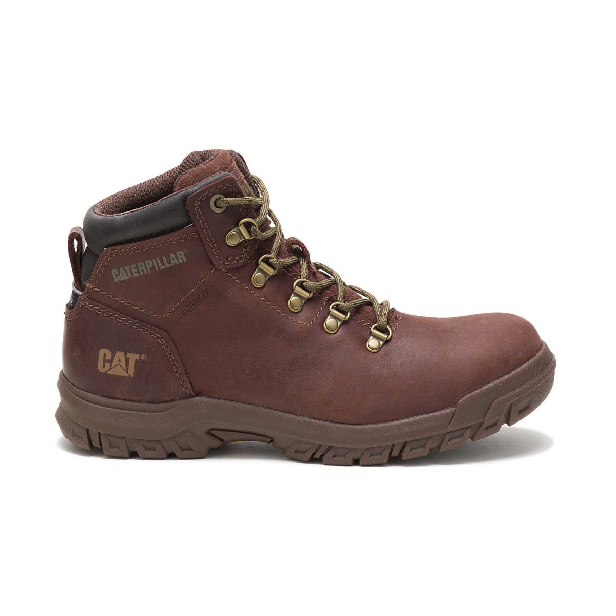 CATERPILLAR MAE STEEL TOE WATERPROOF WOMEN'S WORK BOOT (P91011) IN COCOA - TLW Shoes