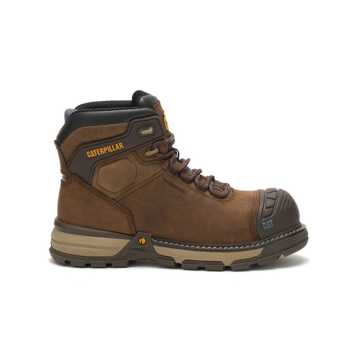 CATERPILLAR EXCAVATOR SUPERLITE WATERPROOF THINSULATE™ COMPOSITE TOE WOMEN'S WORK BOOT (P91324) IN DARK BROWN - TLW Shoes
