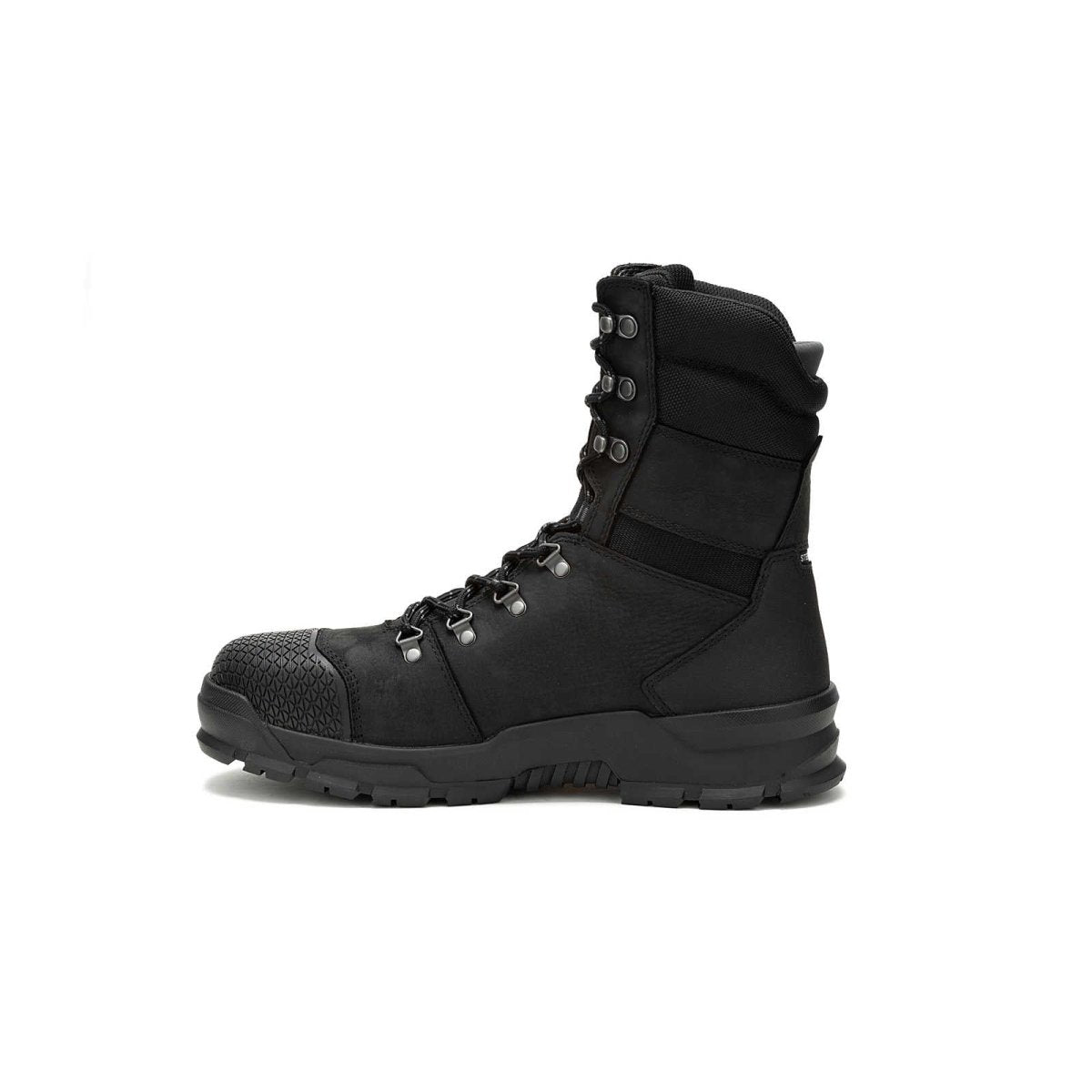 CATERPILLAR ACCOMPLICE X 8" WATERPROOF STEEL TOE MEN'S WORK BOOT (P91641) IN BLACK - TLW Shoes
