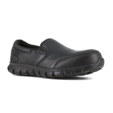 REEBOK WOMEN'S SUBLITE CUSHION ATHLETIC WORK SLIP-ON COMPOSITE TOE RB036 IN BLACK - TLW Shoes