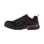 REEBOK SEAMLESS ATHLETIC MEN'S WORK SHOE COMPOSITE TOE RB1061 IN BLACK WITH RED TRIM - TLW Shoes
