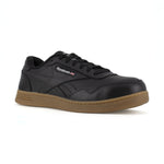 REEBOK WOMEN'S CLUB MEMT CLASSIC WORK SNEAKER COMPOSITE TOE RB154 IN BLACK AND GUM - TLW Shoes
