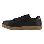 REEBOK WOMEN'S CLUB MEMT CLASSIC WORK SNEAKER COMPOSITE TOE RB154 IN BLACK AND GUM - TLW Shoes