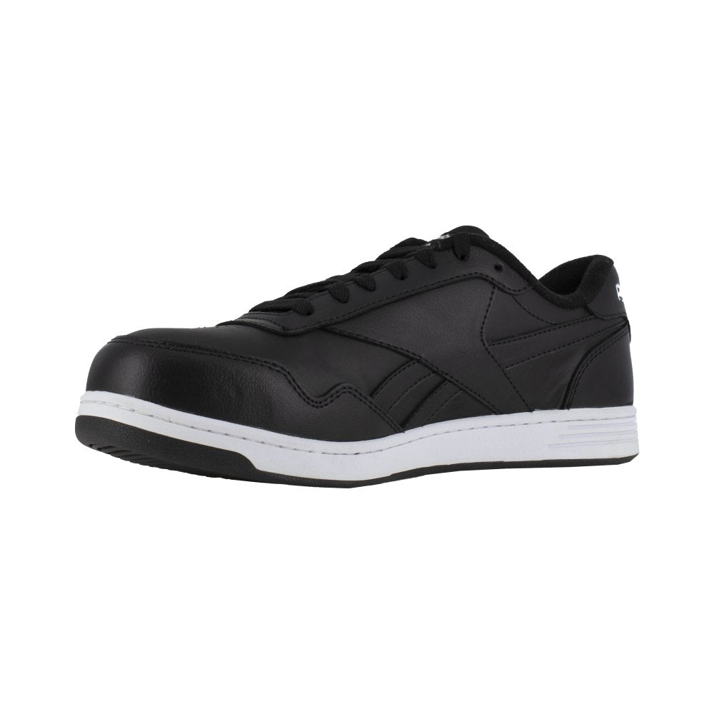 REEBOK WOMEN'S CLUB MEMT CLASSIC WORK SNEAKER COMPOSITE TOE RB157 IN BLACK AND WHITE - TLW Shoes