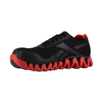 REEBOK ZIG PULSE ATHLETIC WORK SHOE MEN'S COMPOSITE TOE RB3016 IN BLACK AND RED - TLW Shoes