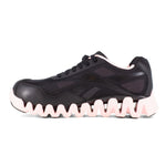 REEBOK ZIG PULSE ATHLETIC WORK SHOE WOMEN'S COMPOSITE TOE RB321 IN BLACK AND PINK - TLW Shoes