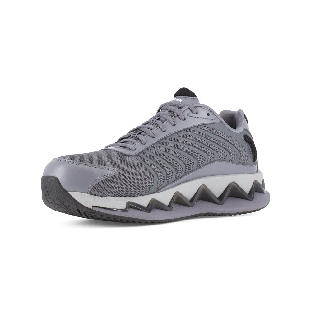 REEBOK MEN'S ZIG ELUSION LOW CUT WORK SNEAKER COMPOSITE TOE RB3224 IN GREY AND BLACK - TLW Shoes