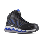 REEBOK MEN'S ZIG ELUSION HERITAGE HIGH TOP WORK SNEAKER COMPOSITE TOE RB3225 IN BLACK AND BLUE - TLW Shoes
