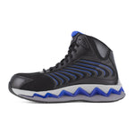 REEBOK MEN'S ZIG ELUSION HERITAGE HIGH TOP WORK SNEAKER COMPOSITE TOE RB3225 IN BLACK AND BLUE - TLW Shoes