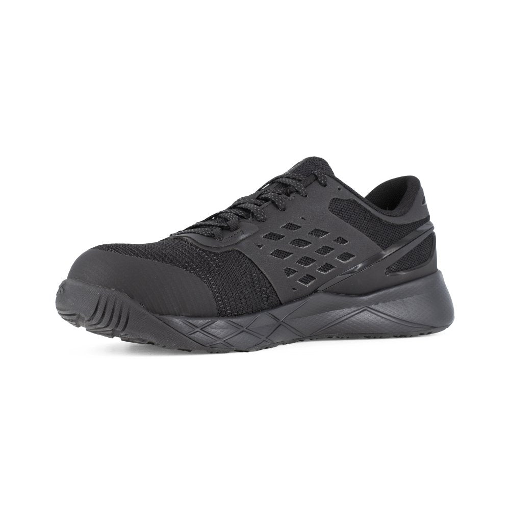 REEBOK NANOFLEX TR ATHLETIC WORK SHOE MEN'S COMPOSITE TOE RB3315 IN BLACK - TLW Shoes