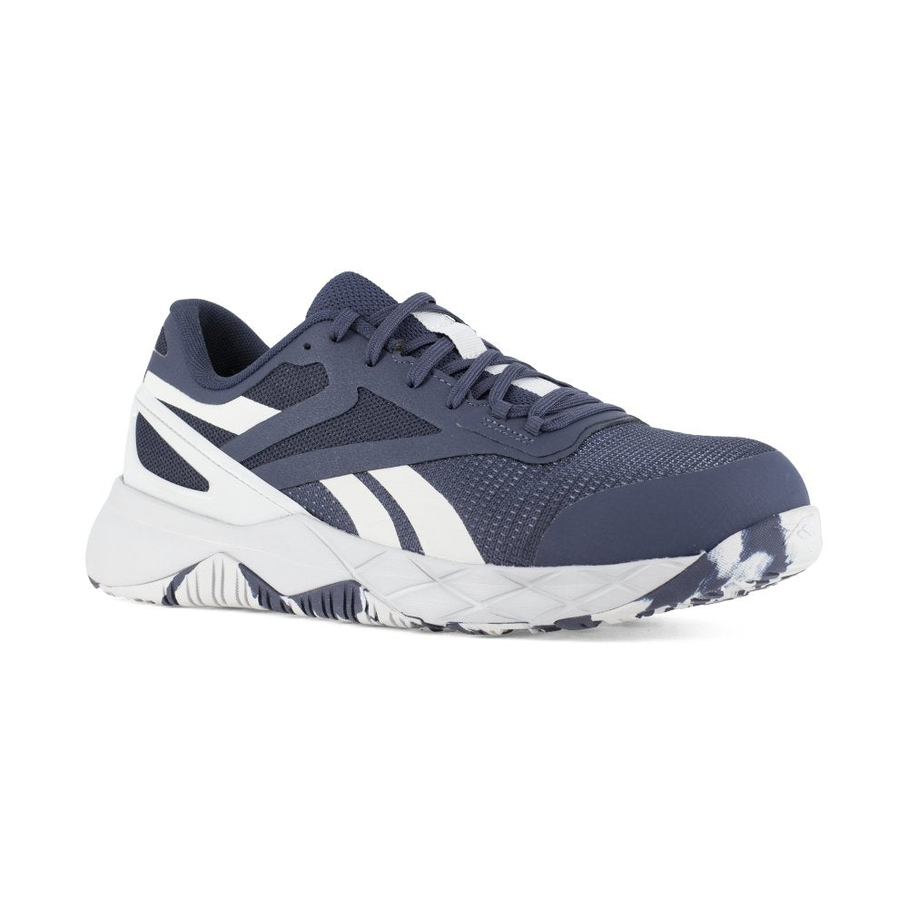 REEBOK NANOFLEX TR ATHLETIC WORK SHOE MEN'S COMPOSITE TOE RB3318 IN NAVY AND LIGHT GREY - TLW Shoes