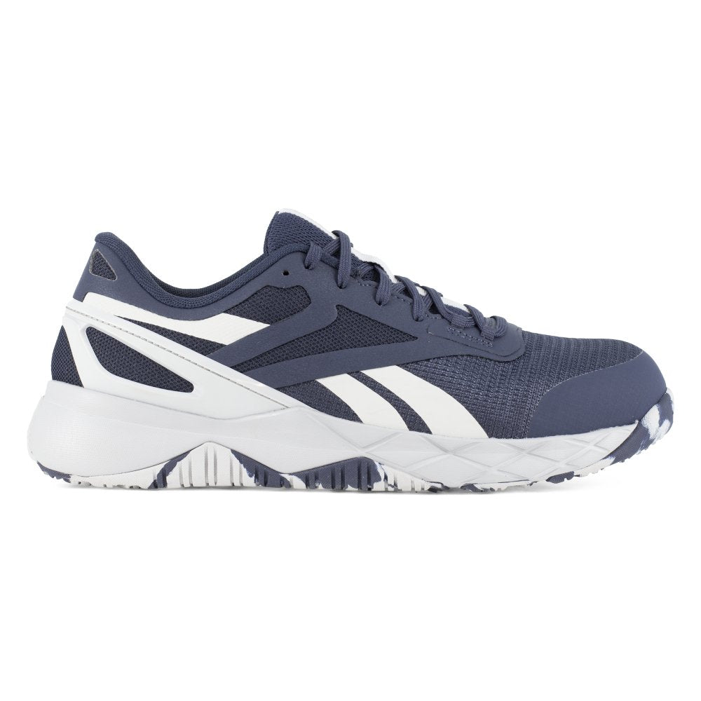 REEBOK NANOFLEX TR ATHLETIC WORK SHOE MEN'S COMPOSITE TOE RB3318 IN NAVY AND LIGHT GREY - TLW Shoes