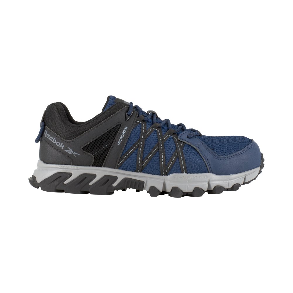 REEBOK TRAILGRIP ATHLETIC WORK SHOE MEN'S COMPOSITE TOE RB3403 IN NAVY, BLACK AND GREY - TLW Shoes
