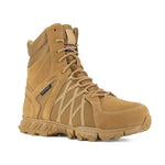 REEBOK 8" WATERPROOF INSULATED TRAILGRIP TACTICAL BOOT WITH SIDE ZIPPER MEN'S COMPOSITE TOE RB3461 IN COYOTE - TLW Shoes