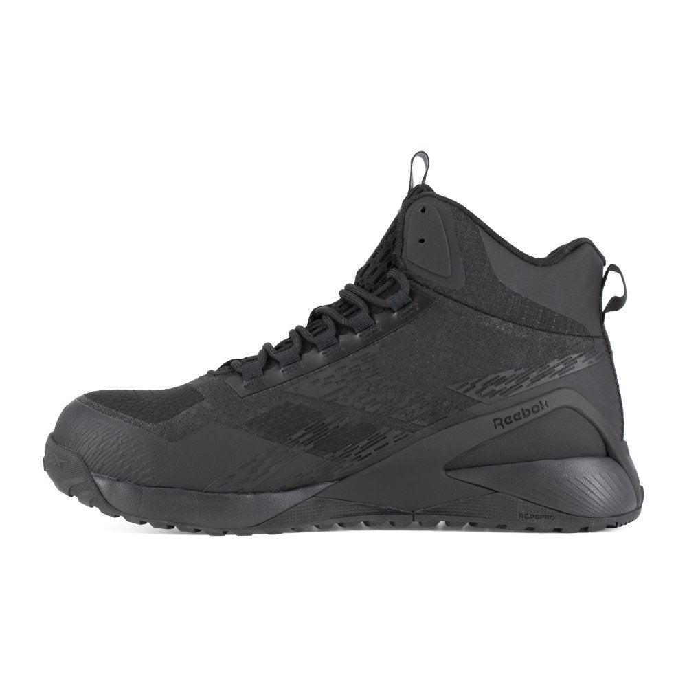 REEBOK NANO X1 ADVENTURE ATHLETIC WORK MID CUT MEN'S COMPOSITE TOE RB3484 IN BLACK - TLW Shoes