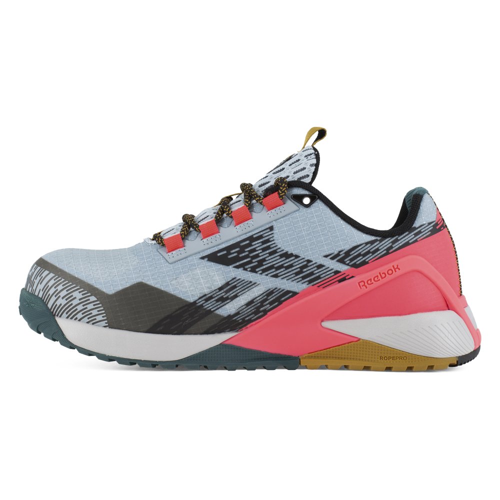 REEBOK NANO X1 ADVENTURE ATHLETIC WORK SHOE WOMEN'S COMPOSITE TOE RB382 IN SLATE BLUE AND SALMON - TLW Shoes