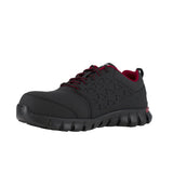 REEBOK SUBLITE CUSHION ATHLETIC WORK SHOE MEN'S COMPOSITE TOE RB4058 IN BLACK AND RED - TLW Shoes