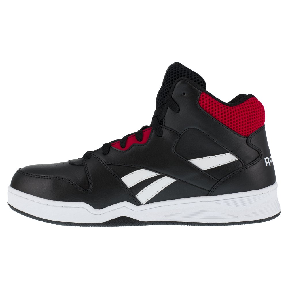 REEBOK MEN'S HIGH TOP BB4500 WORK SNEAKER COMPOSITE TOE RB4132 IN BLACK AND RED - TLW Shoes