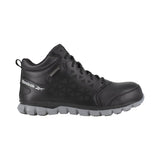 REEBOK SUBLITE CUSHION WORK ATHLETIC WATERPROOF MID-CUT WOMEN'S COMPOSITE TOE RB414 IN BLACK AND GREY - TLW Shoes