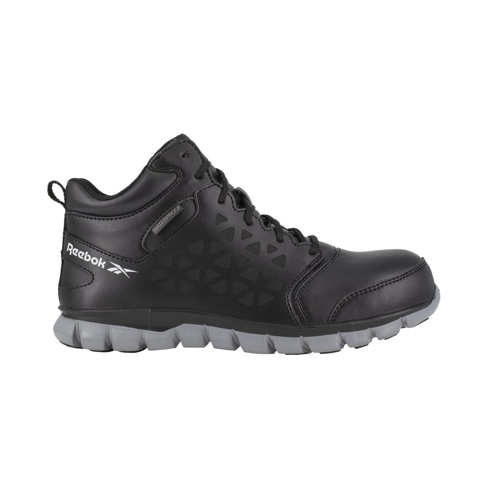 REEBOK SUBLITE CUSHION WORK ATHLETIC WATERPROOF MID-CUT MEN'S COMPOSITE TOE RB4144 IN BLACK AND GREY - TLW Shoes