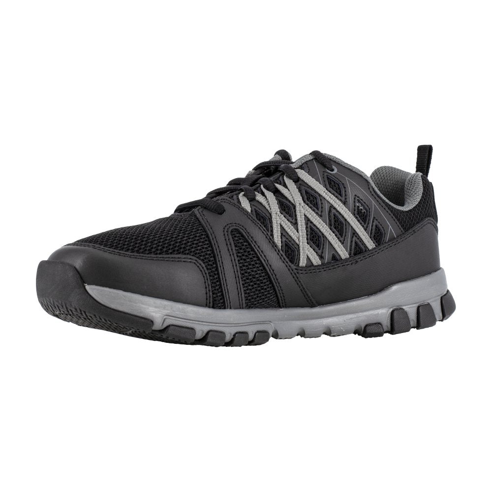 REEBOK WOMEN'S SUBLITE ATHLETIC WORK SHOE SOFT TOE RB415 IN BLACK WITH GREY TRIM - TLW Shoes