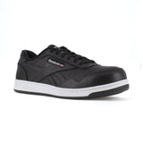 REEBOK MEN'S CLUB MEMT CLASSIC WORK SNEAKER COMPOSITE TOE RB4157 IN BLACK AND WHITE - TLW Shoes