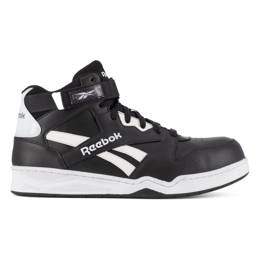 REEBOK MEN'S HIGH TOP BB4500 WORK SNEAKER COMPOSITE TOE RB4194 IN BLACK AND WHITE - TLW Shoes