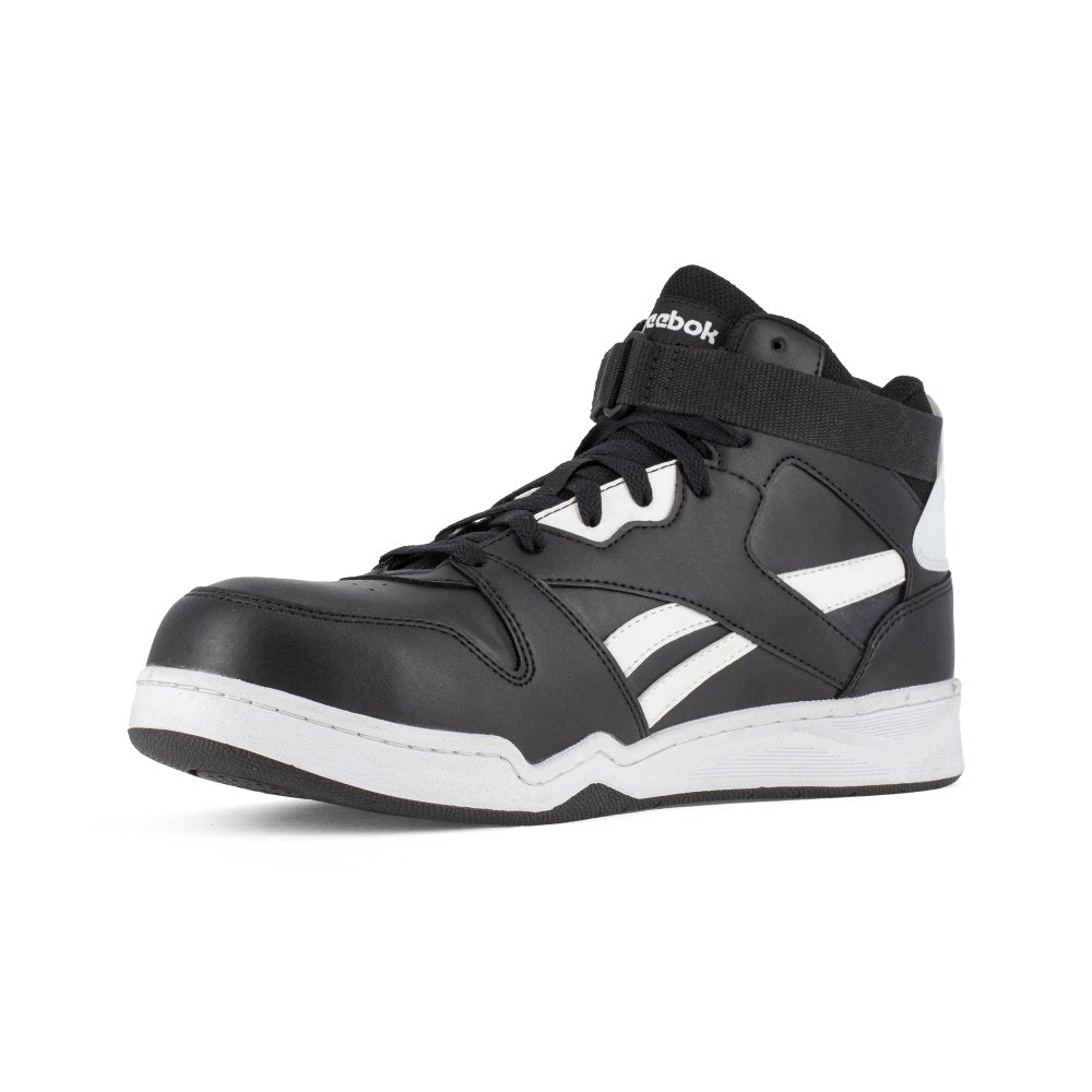 REEBOK MEN'S HIGH TOP BB4500 WORK SNEAKER COMPOSITE TOE RB4194 IN BLACK AND WHITE - TLW Shoes