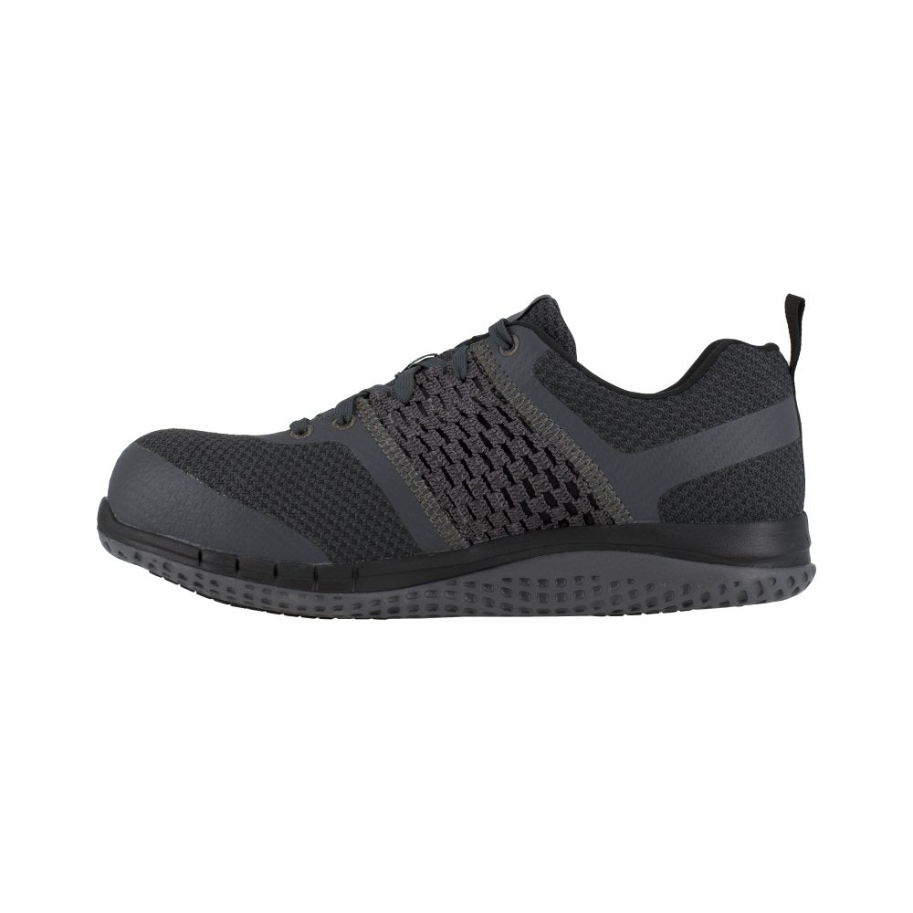 REEBOK PRINT WORK ULTK ATHLETIC WORK SHOE MEN'S COMPOSITE TOE RB4248 IN COAL GREY AND BLACK - TLW Shoes