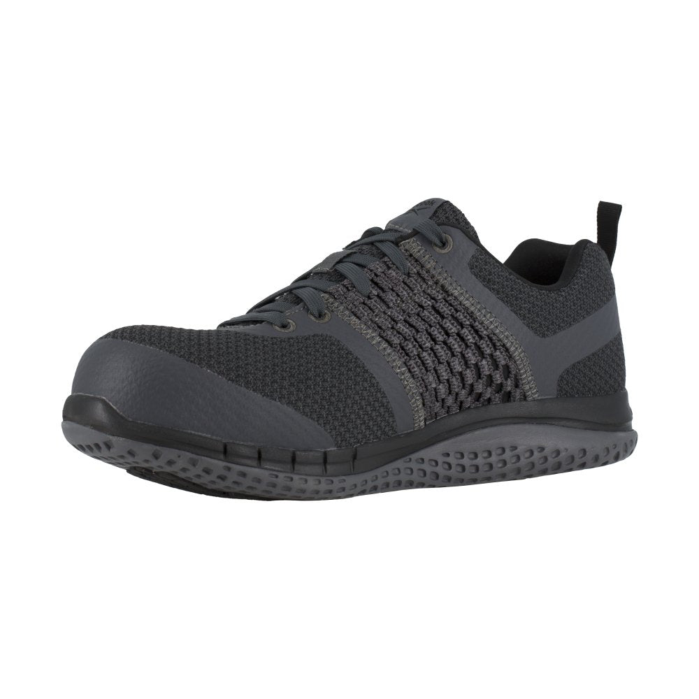 REEBOK PRINT WORK ULTK ATHLETIC WORK SHOE MEN'S COMPOSITE TOE RB4248 IN COAL GREY AND BLACK - TLW Shoes