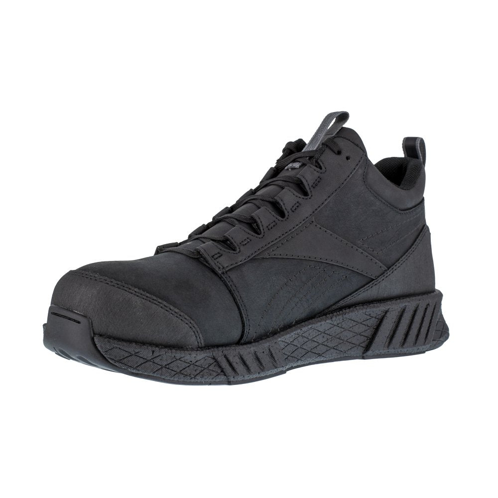 REEBOK FUSION FORMIDABLE ATHLETIC WORK MID CUT MEN'S COMPOSITE TOE RB4301 IN BLACK AND BLACK - TLW Shoes